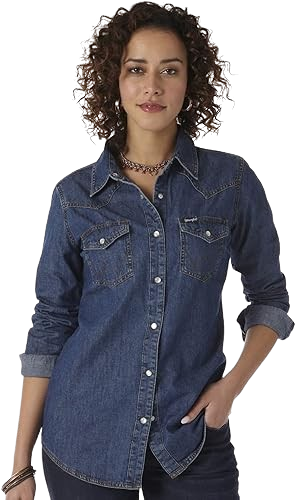  Western Snap Shirt Mid Denim