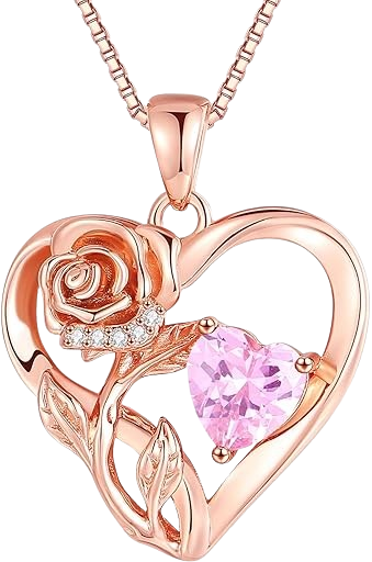 infinity Rose Flower Heart Necklaces for Women